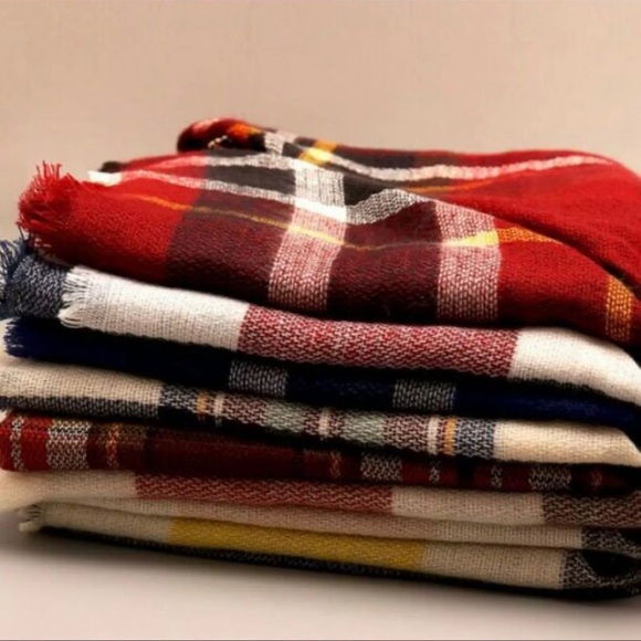 New Soft Tartan Plaid Oversized Blanket Scarf - Picture 3 of 3
